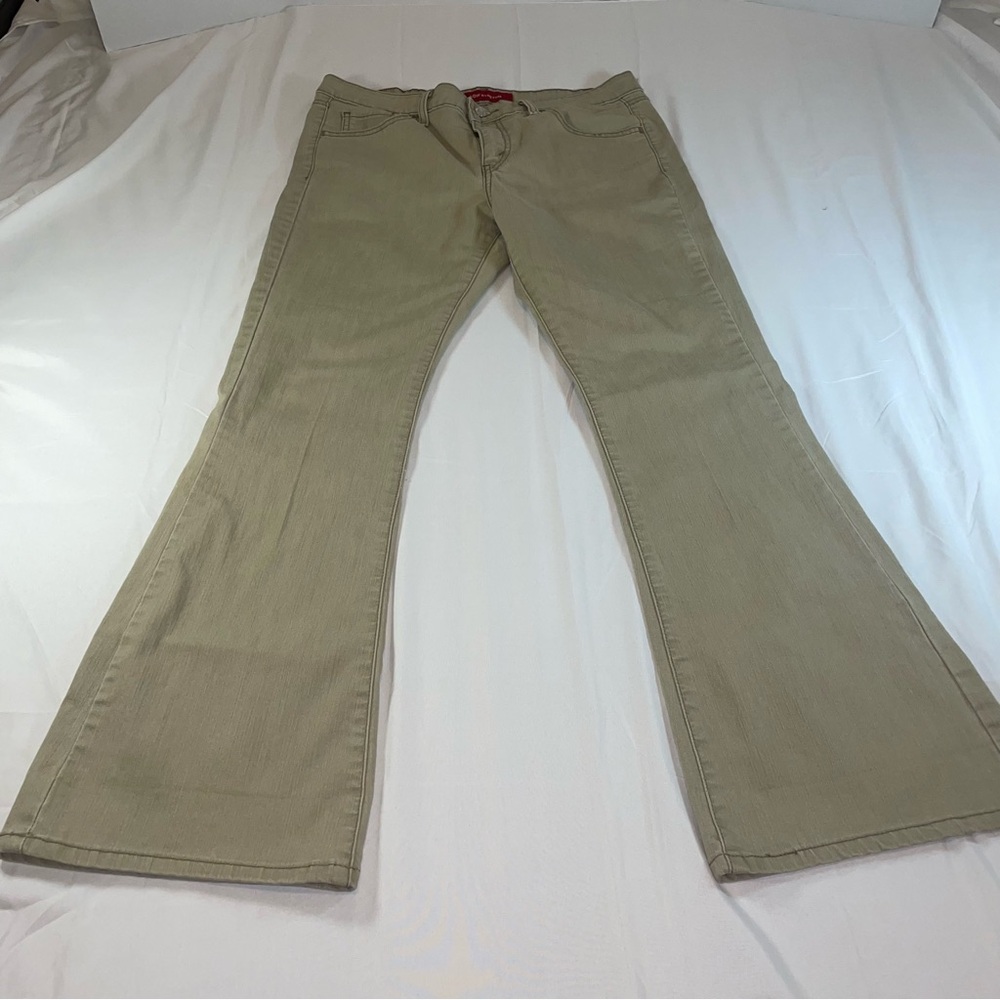 Levis 519 Low Flare Jeans‎ Khaki Tan Low Stretch Denim Size 13JR M